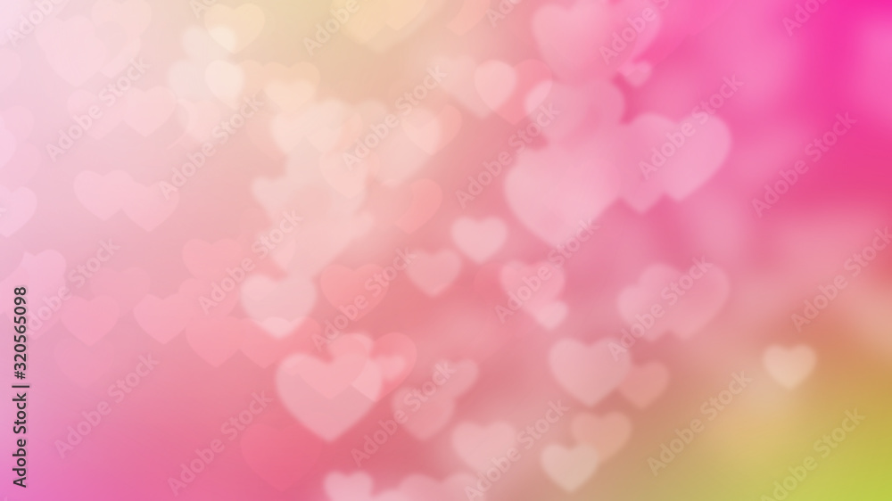 Multi-colored gradient with heart-shaped bokeh, Valentine's Day, Love Day and wedding day. Multi-colored gradient with heart-shaped bokeh, Valentine's Day, Love Day and wedding day.