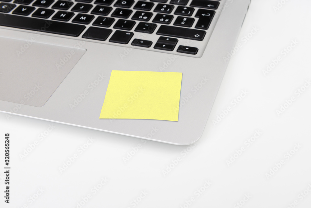 Sticky notes on laptop Sticky notes on laptop