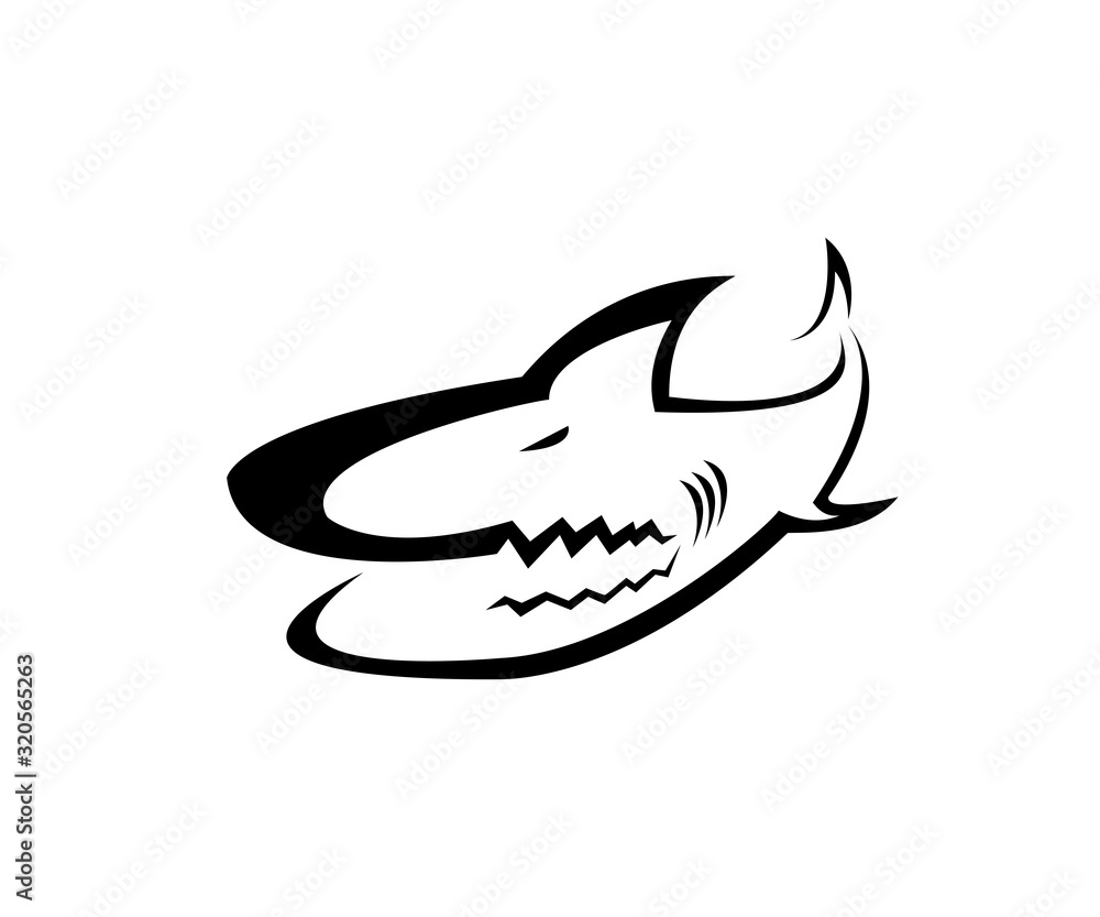 simple vector logo design of a shark simple vector logo design of a shark