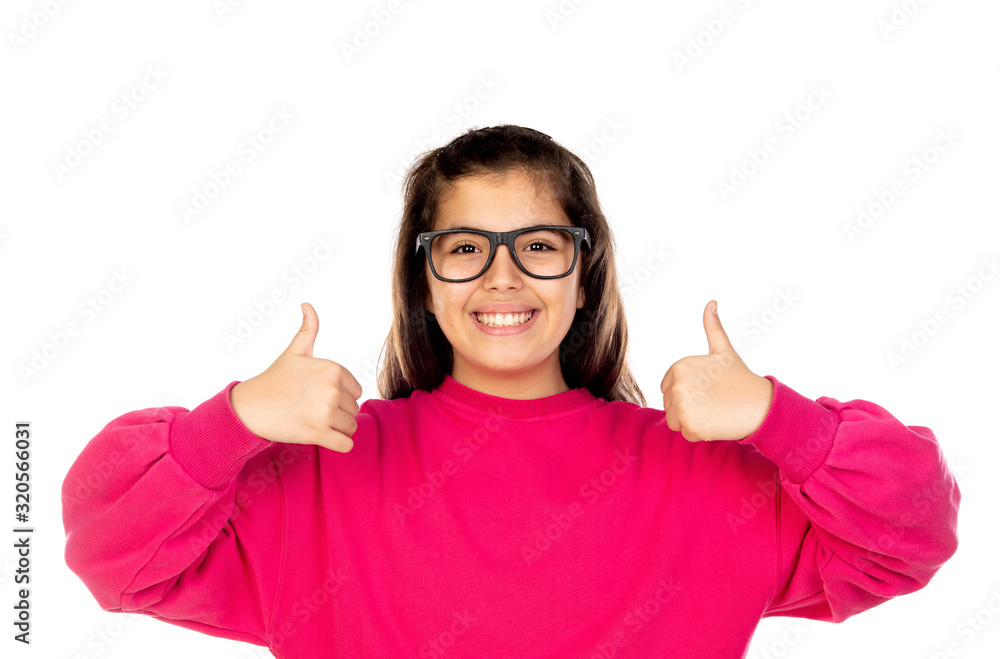Preteen girl with pink jersey Preteen girl with pink jersey