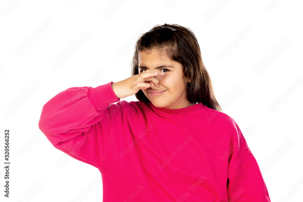 Preteen girl with pink jersey Preteen girl with pink jersey
