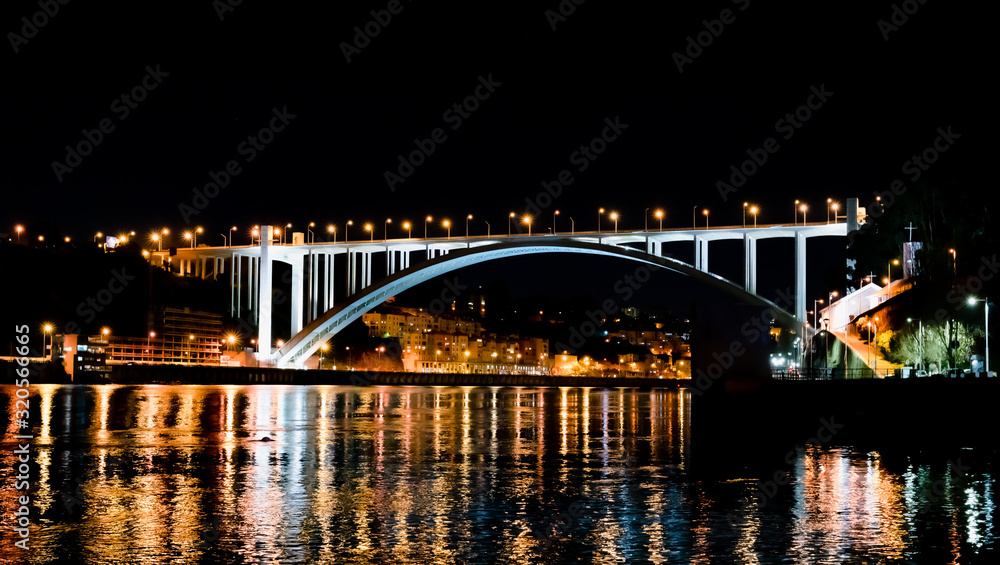 Porto harbour bridge at night