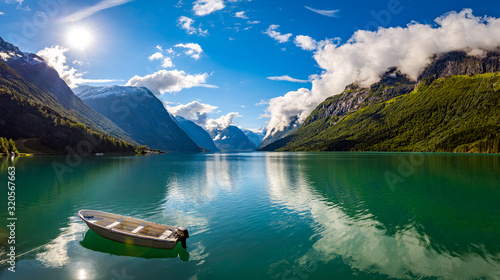 Canvastavla lovatnet lake Beautiful Nature Norway.