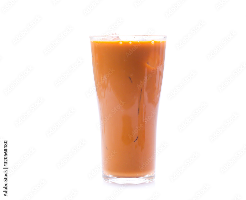 Iced Thai milk tea in glasses (thailand) Iced Thai milk tea in glasses (thailand)
