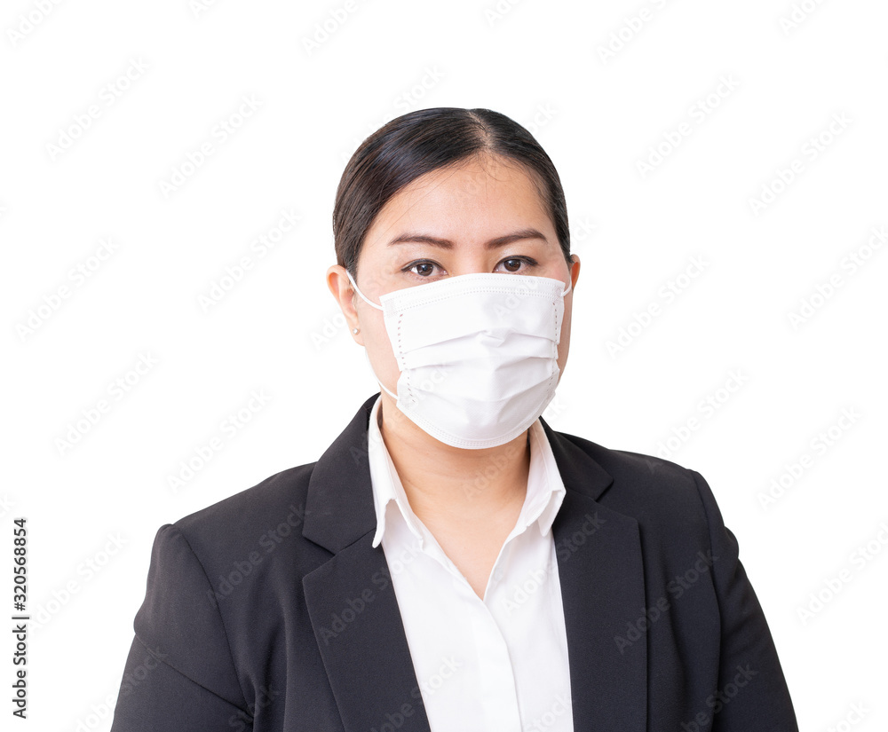 Asian women wearing surgical face mask to prevent flu disease Corona virus and PM 2.5 dust Asian women wearing surgical face mask to prevent flu disease Corona virus and PM 2.5 dust