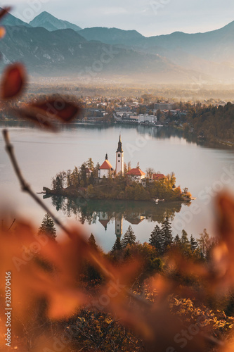 Autumn view on a Lake Bled in Slovenia
