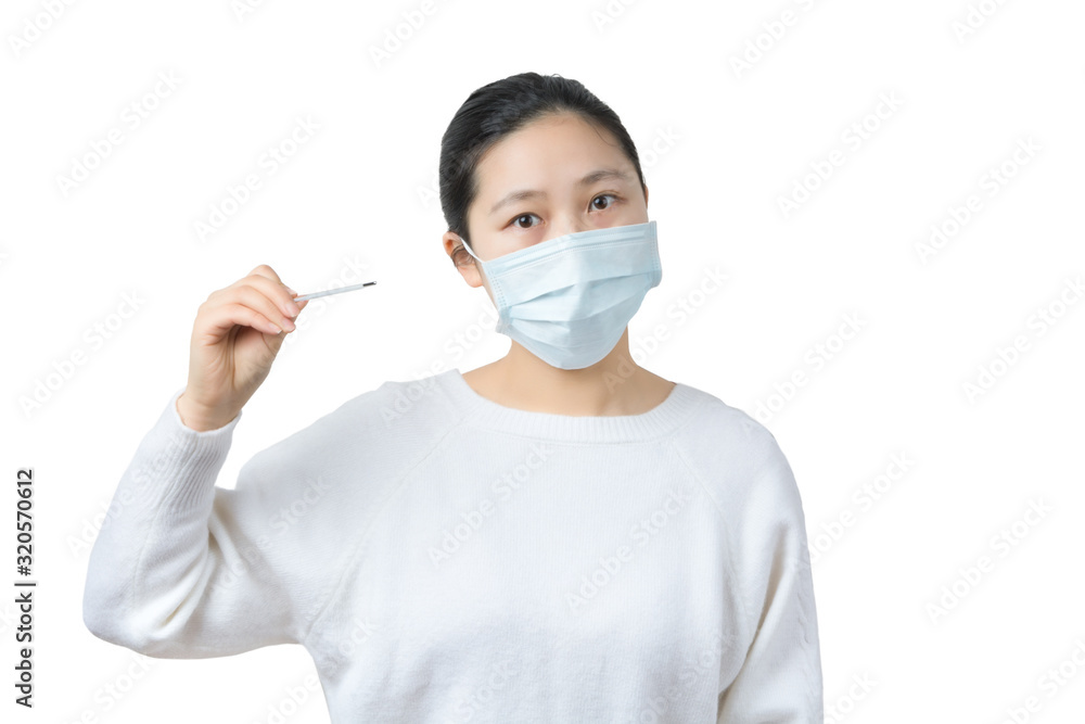 Bust of sick girl on white background Bust of sick girl on white background