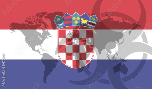 Croatia flag global disease outbreak concept
