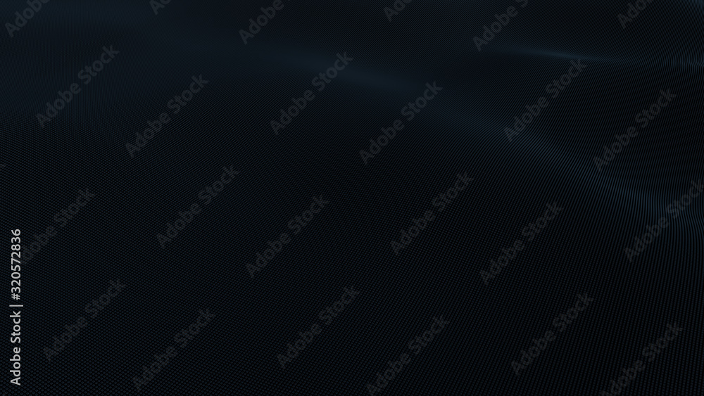 Abstract Black Cubic Waving Surface Futuristic Background