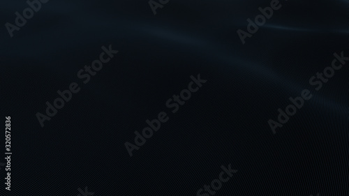 Abstract Black Cubic Waving Surface Futuristic Background