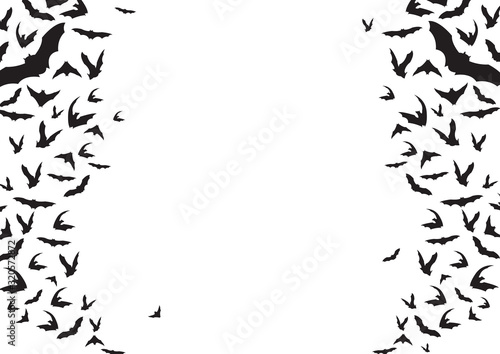 Bats flying silhouettes background vector