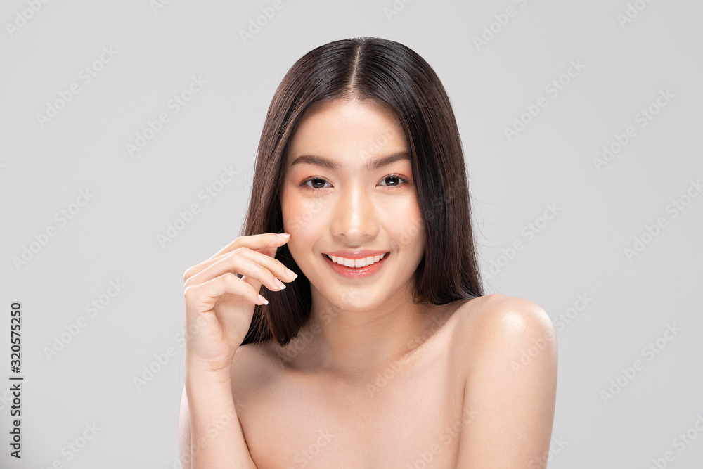 Beautiful Asian young woman touching soft cheek smile with clean and fresh skin Happiness and cheerful with positive emotional,isolated on white background,Beauty and Cosmetics Concept Beautiful Asian young woman touching soft cheek smile with clean and fresh skin Happiness and cheerful with positive emotional,isolated on white background,Beauty and Cosmetics Concept