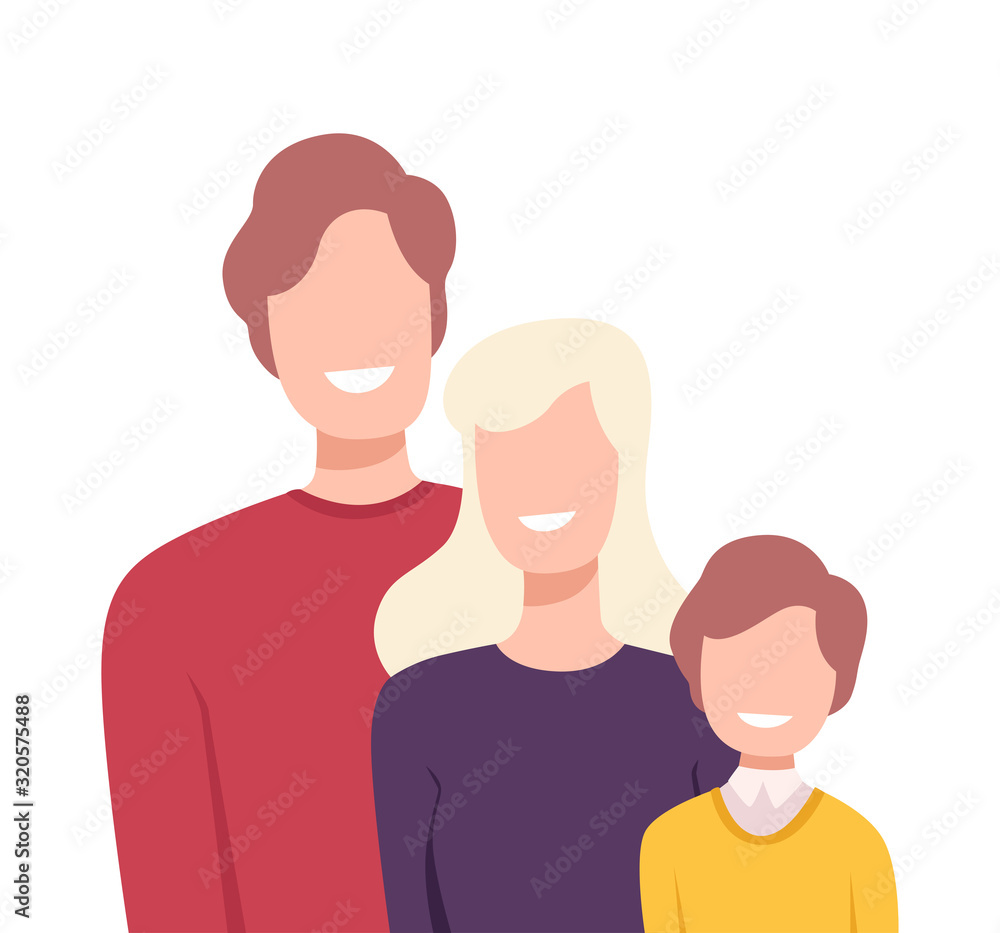 Happy Family Standing Close to Each Other and Spending Time Together During Weekend Happy Family Standing Close to Each Other and Spending Time Together During Weekend