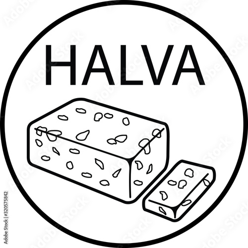 Halva icon, vector illustration