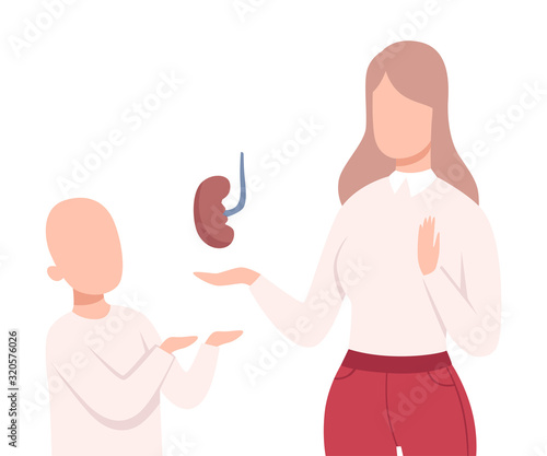 Organ Donation, Living Donor for Kidney Transplantation Vector Illustration