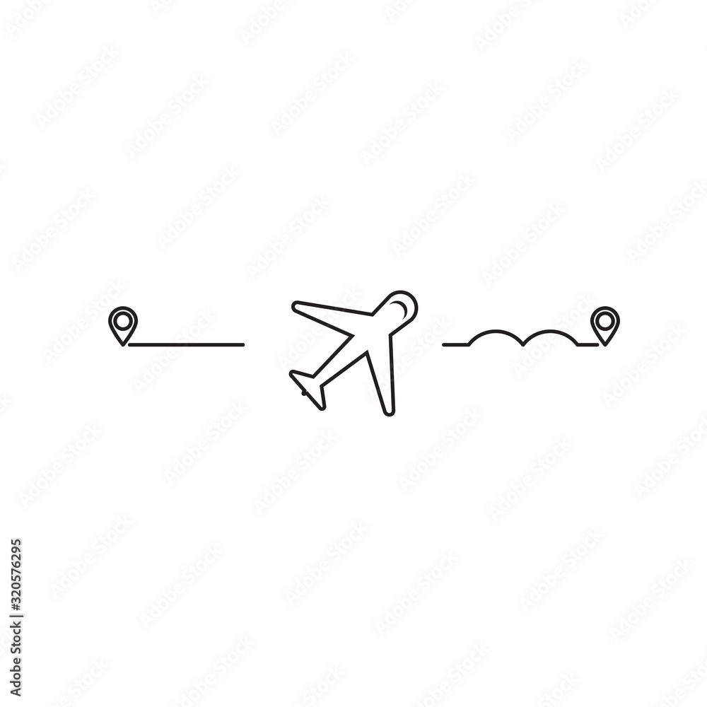 airplane delivery service on white background vector symbol airplane delivery service on white background vector symbol
