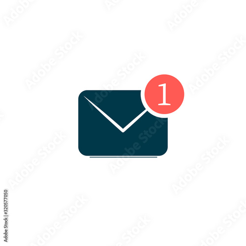 Free Download Mail icon. one new message symbol on white background - GFXLoad