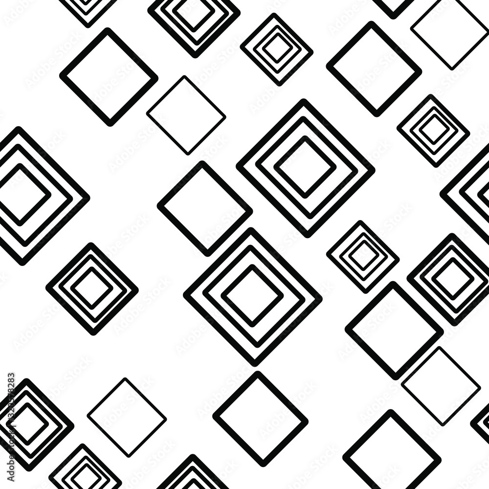 Black and white geometric seamless pattern for wallpaper decoration