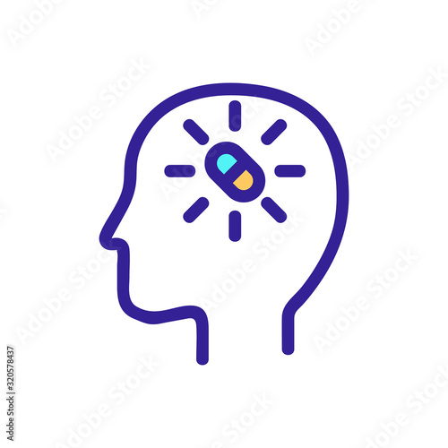 Headache icon vector. A thin line sign. Isolated contour symbol illustration