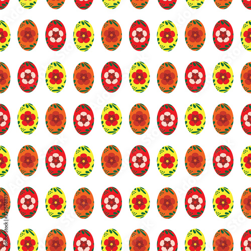 Vector seamless pattern with colorful Easter eggs