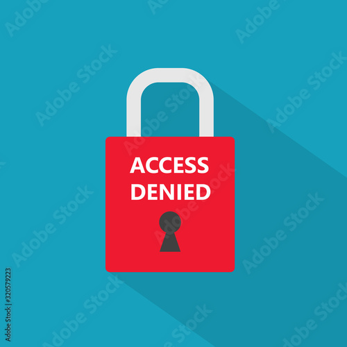 access denied sign on a padlock icon- vector illustration