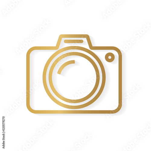 golden camera icon- vector illustration