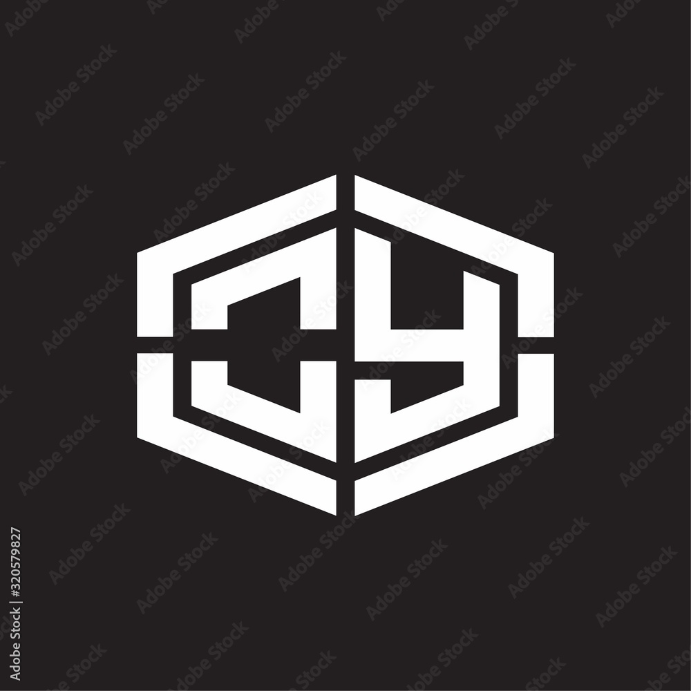 Obraz premium OY Logo monogram with hexagon shape and piece line rounded design tamplate