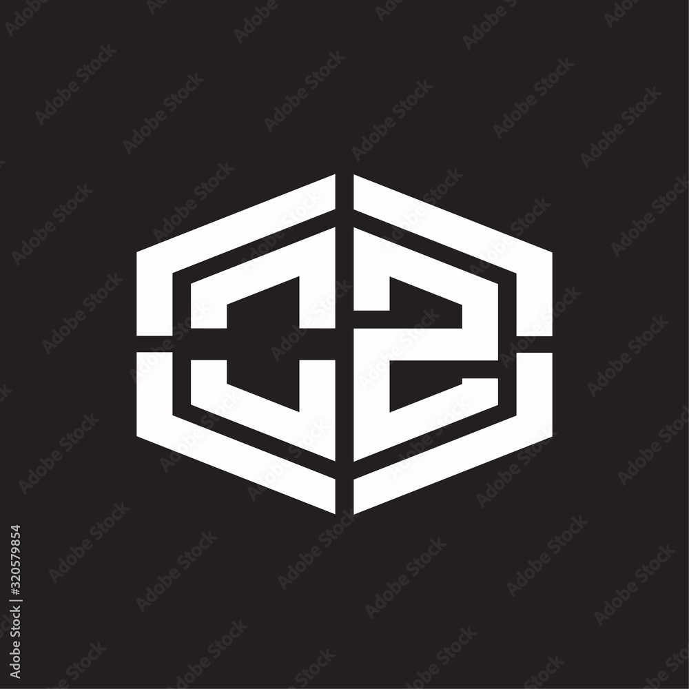 Obraz premium OZ Logo monogram with hexagon shape and piece line rounded design tamplate