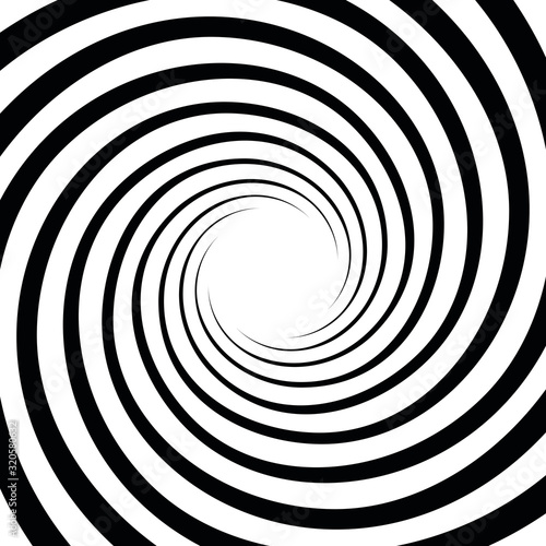 Spiral concentric rays Black and white background Sound wave texture Helix icon Pop art design Starburst vector illustration