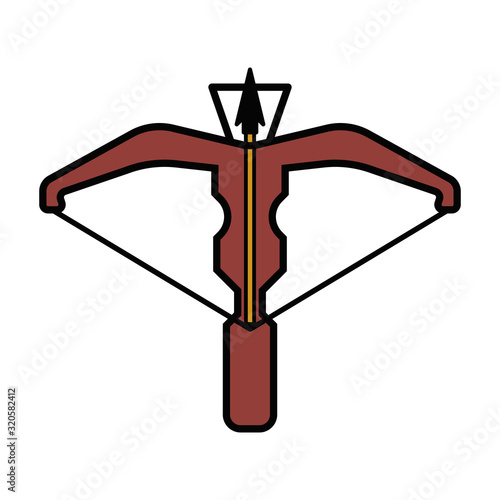 medieval weapon icon flat crossbow