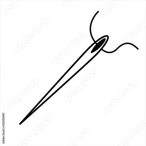 needlework tool line icon needle