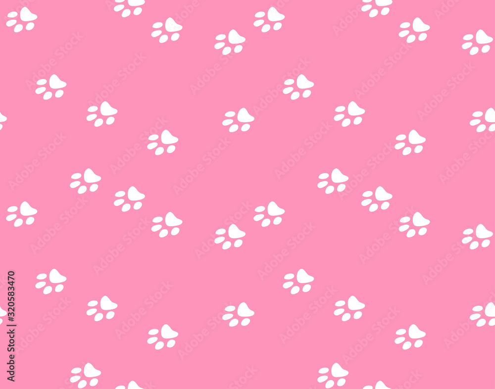 Vector seamless pattern with cat footprints. Can be used for wallpaper, web page background, surface textures. Vector seamless pattern with cat footprints. Can be used for wallpaper, web page background, surface textures.