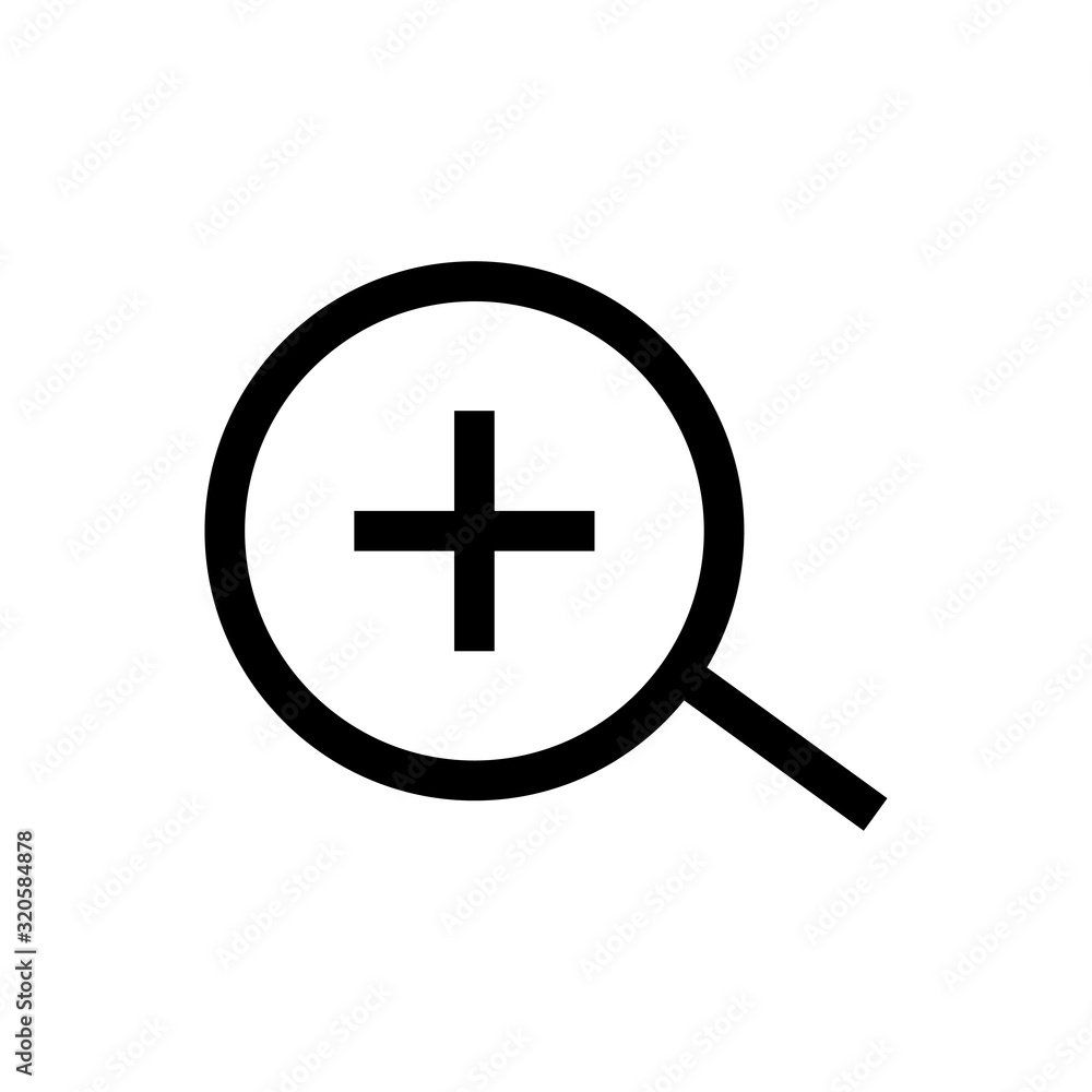 Zoom in outline icon isolated. Symbol, logo illustration for mobile concept and web design. Zoom in outline icon isolated. Symbol, logo illustration for mobile concept and web design.