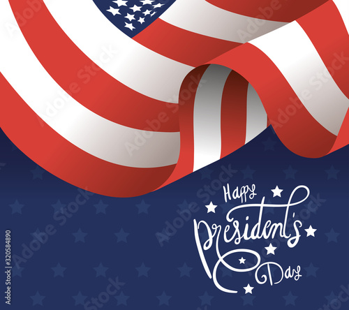happy presidents day poster with usa flag