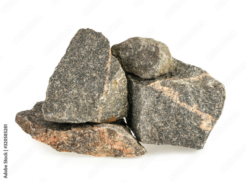Granite stones, rocks isolated on white background Granite stones, rocks isolated on white background