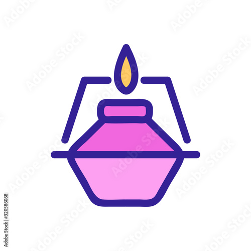 Lamp for burning icon vector. A thin line sign. Isolated contour symbol illustration