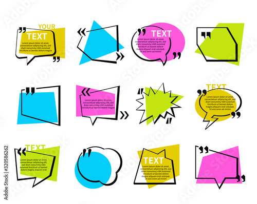 Quotations and speech bubbles collection - set of vector elements