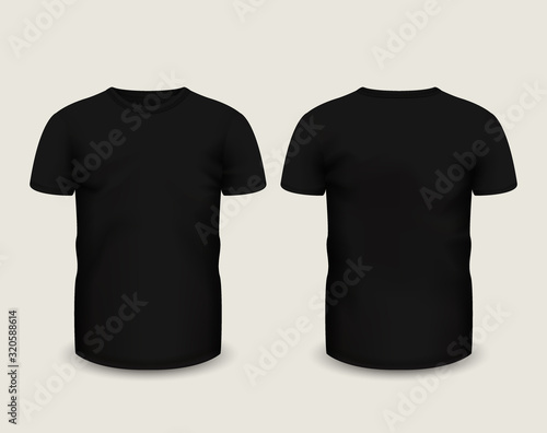 Black shirts short sleeve. Vector template.