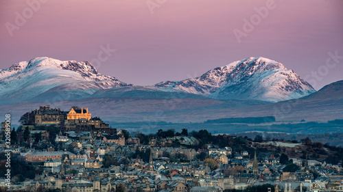 Winter sunrise at Stirling Castle, Scotland photo