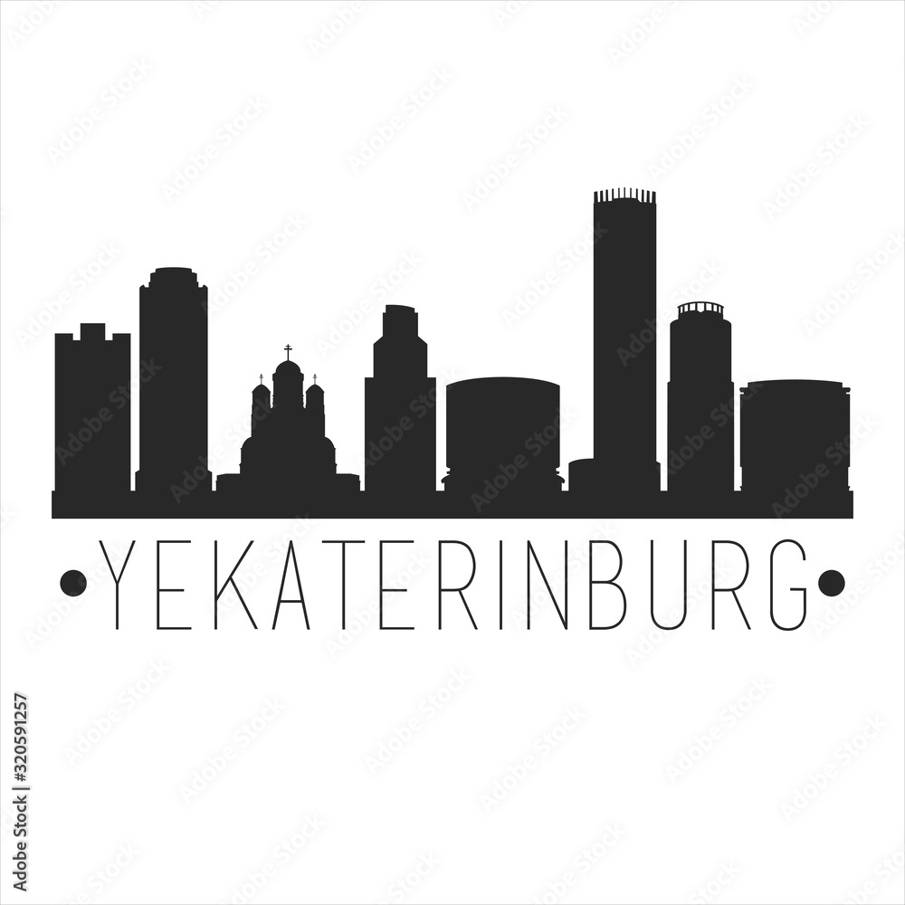 Yekaterinburg Russia. City Skyline. Silhouette City. Design Vector. Famous Monuments.