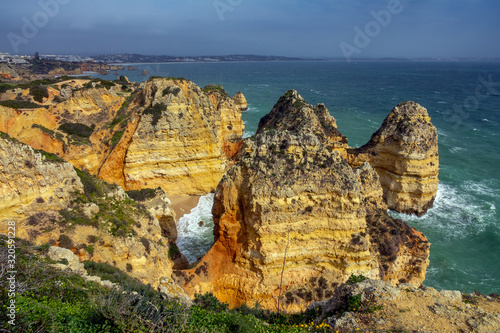 Rock cliffs and waves in Portugal © Kokhanchikov
