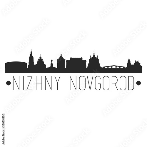 Nizhny Novgorod Russia. City Skyline. Silhouette City. Design Vector. Famous Monuments.