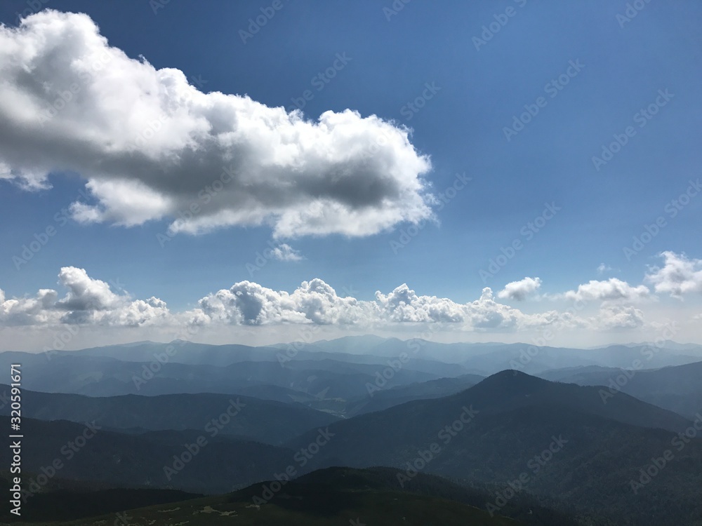 clouds over mountains, happiness, serenity 