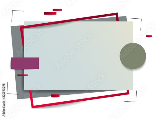 Frame with copy space for text design template, flyer, poster, card, banner, advertising layout, moderate colors and geometric shapes vector modern style paper cut 3d illustration.