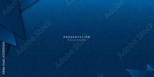 Blue dot pattern triangle abstract background with modern and futuristic corporate concept for presentation design