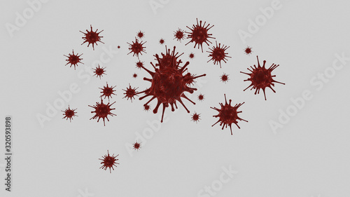 Virus cell on white background, 3D render