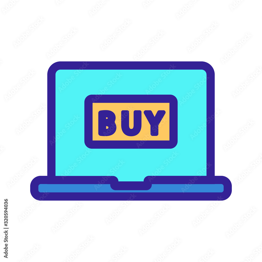 shopping on the internet icon vector. A thin line sign. Isolated contour symbol illustration shopping on the internet icon vector. A thin line sign. Isolated contour symbol illustration
