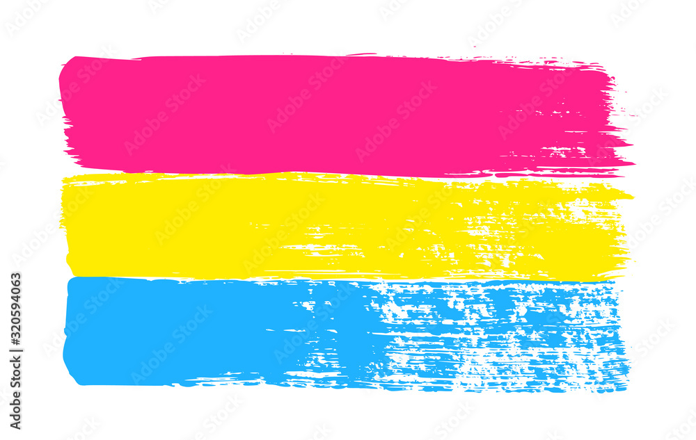Obraz premium Grunge pansexual pride flag. Vector illustration Symbol of LGBT movement. LGBTQ community.