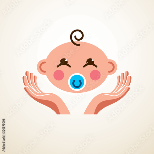 Cute baby cartoon vector fl...