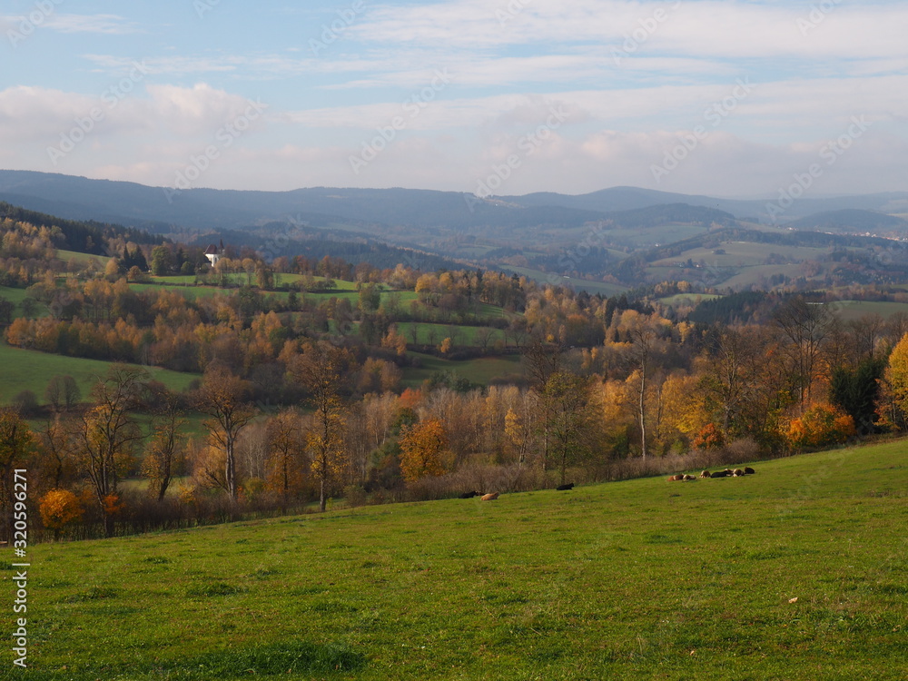 Fototapeta Czech nature landscape in countryside on autumn, pretty